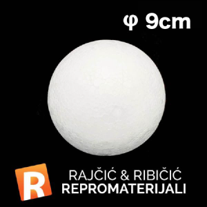 Stiropor kugla 9 cm – kugla od stiropora za ukrašavanje i dekoracije
