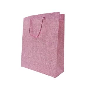 Ukrasna poklon vrećica 26 × 32 × 10 cm – Roza lanena tekstura