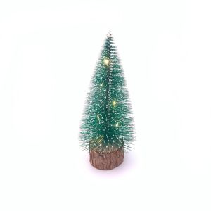 Mini bor od žice svjetleći 20cm sisal stabla s drvenim postoljem, stolna stabla za minijaturne prizore, božićnu izradu i oblikovanje  