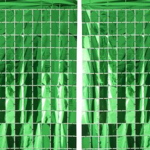 Party zavjesa zelena holografska – foil fringe curtain dekoracija